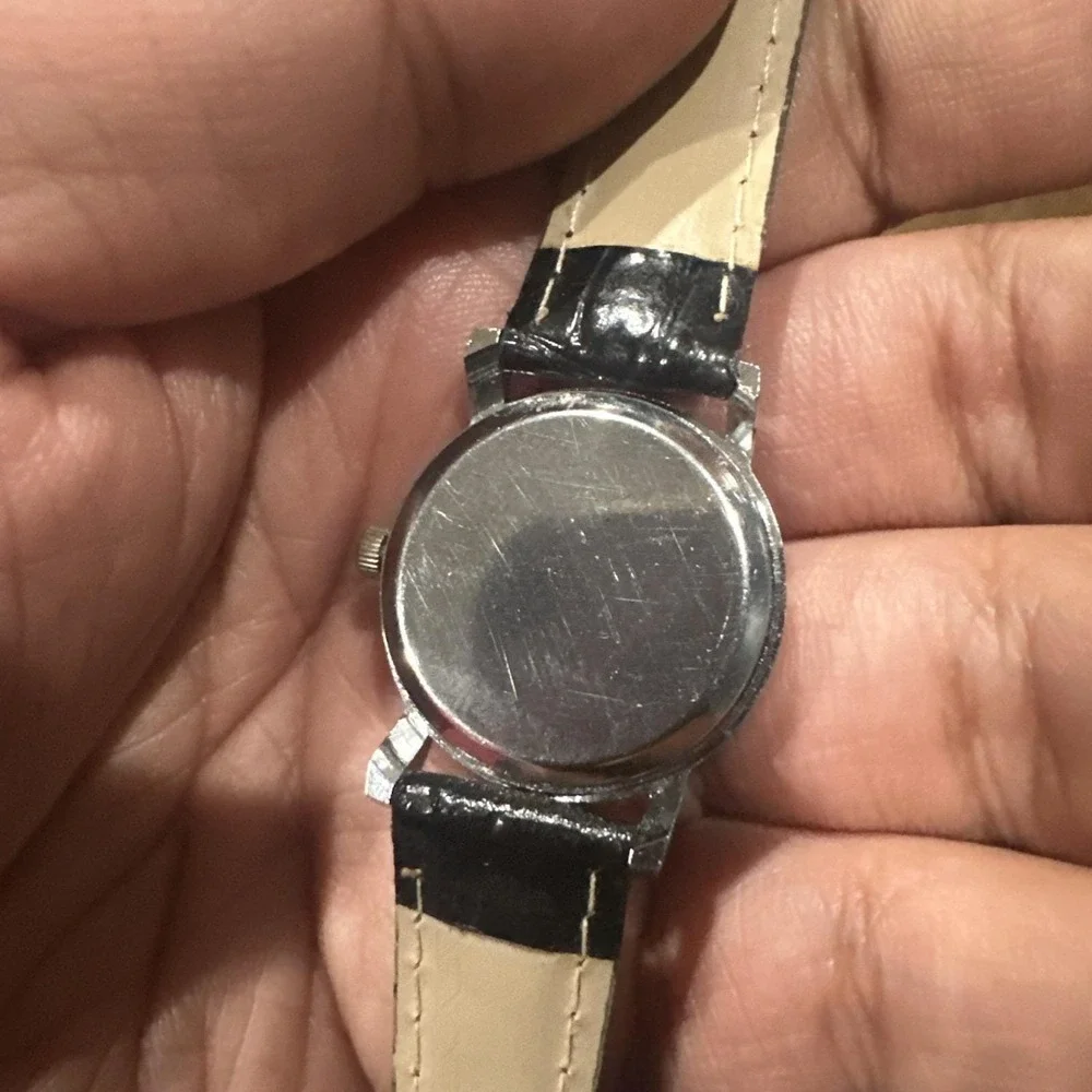 Working MontresCarlo Ladies 25mm Silver Tone Black Dial Strap Analog Watch Fit 7 - Picture 3 of 7